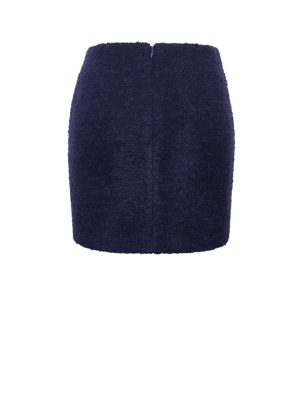Wylda Navy Blue Boucle Wool Bodycon Mini Skirt - HOUSE OF SHE