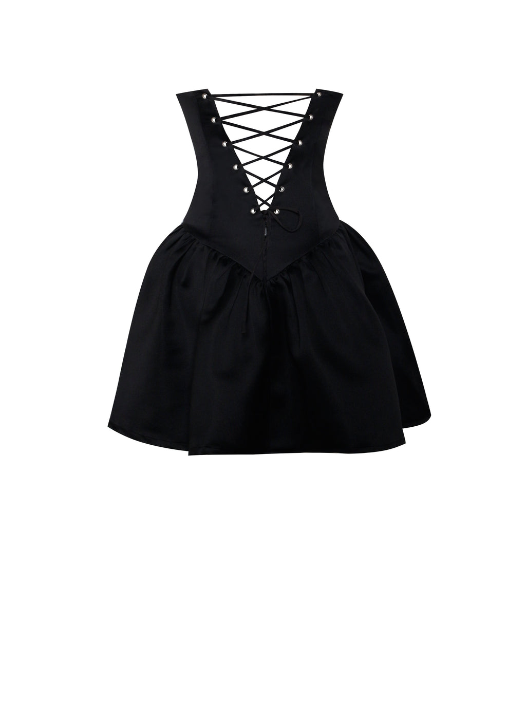 Silvi Black Satin Crystal Mini Dress  HOUSE OF SHE