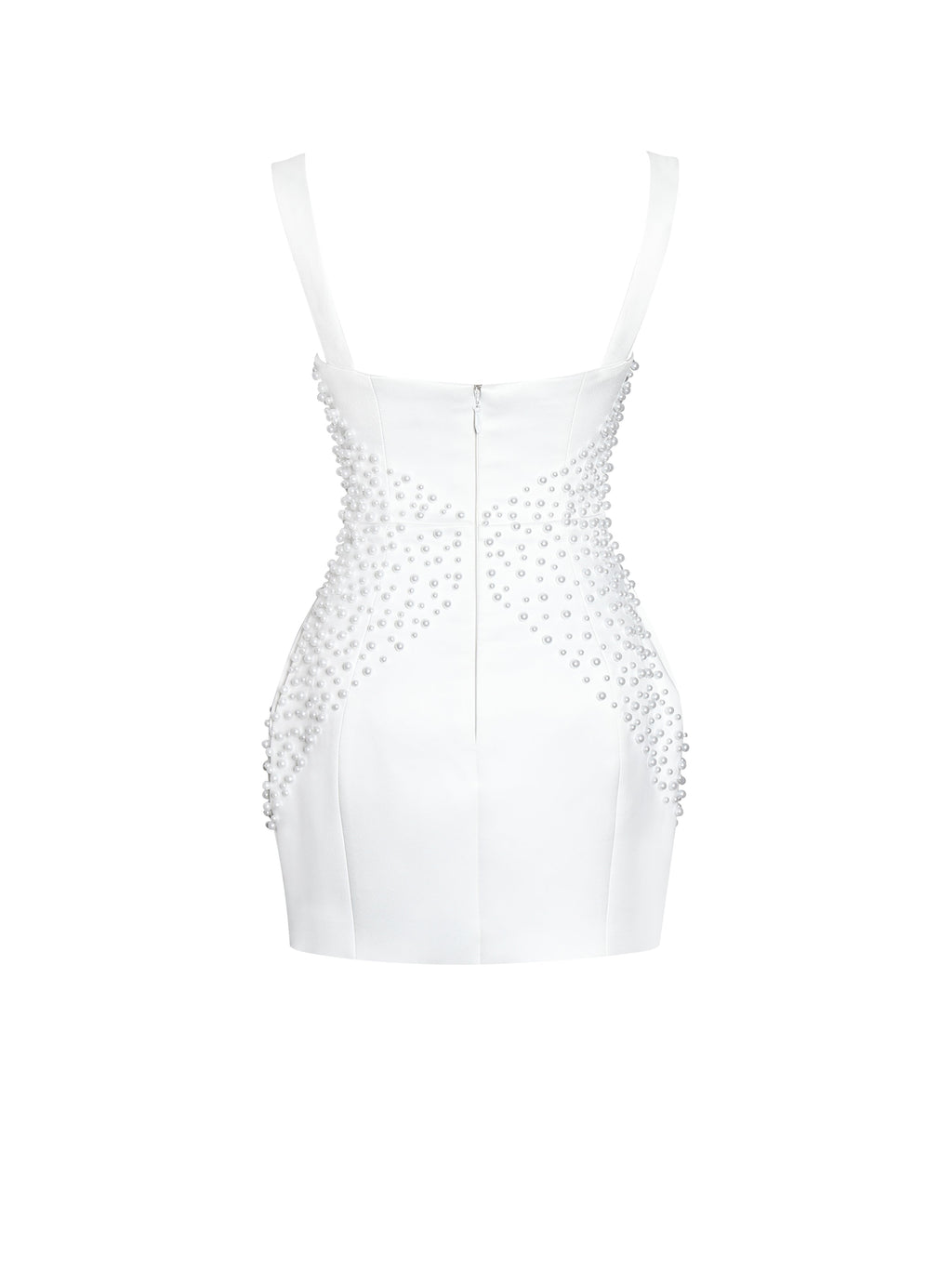 Tais Pearl Beaded Cocoon Shape Sleeveless Mini Dress - HOUSE OF SHE