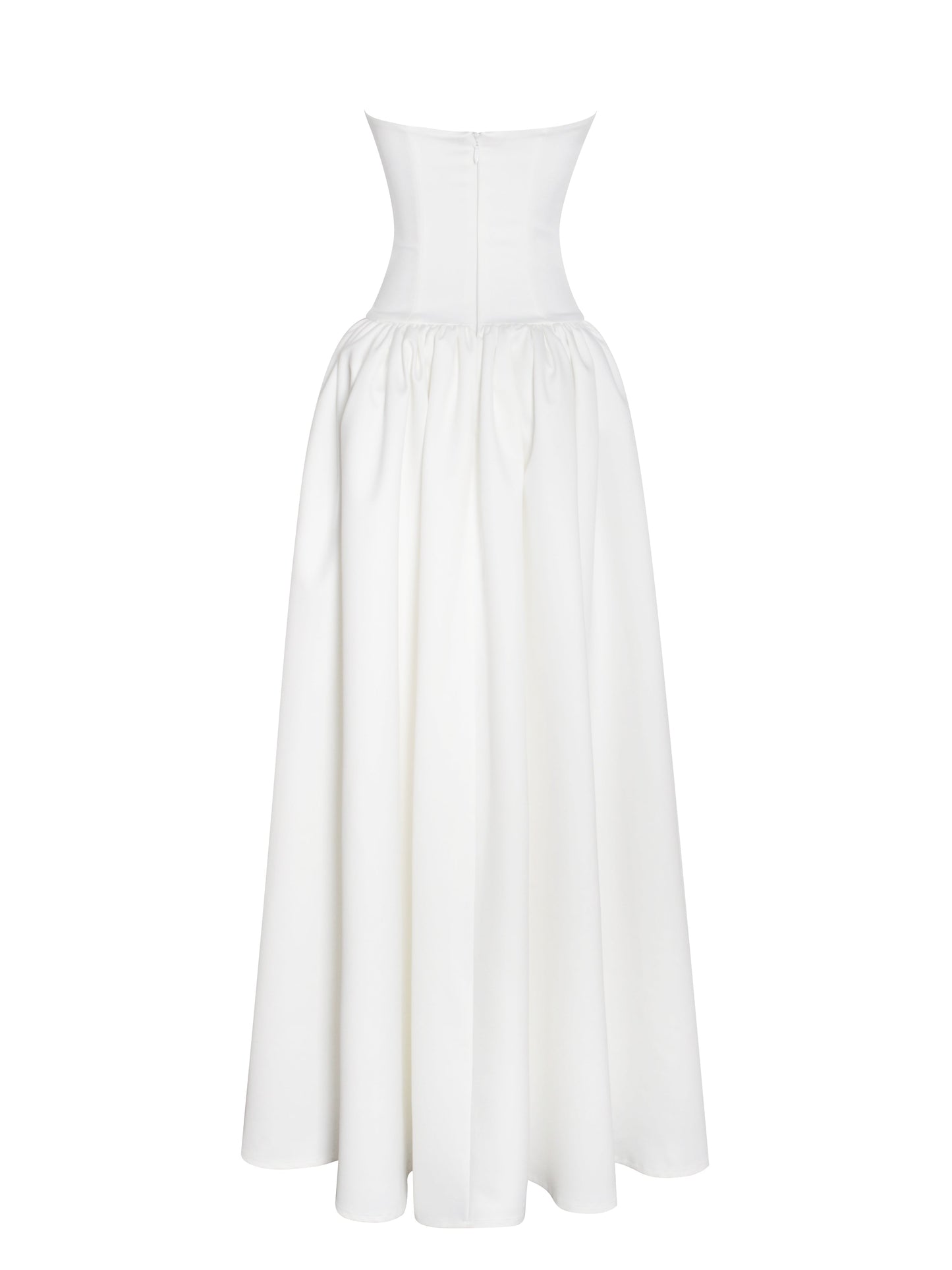 Umay White Drop Waist Satin Corset Dress