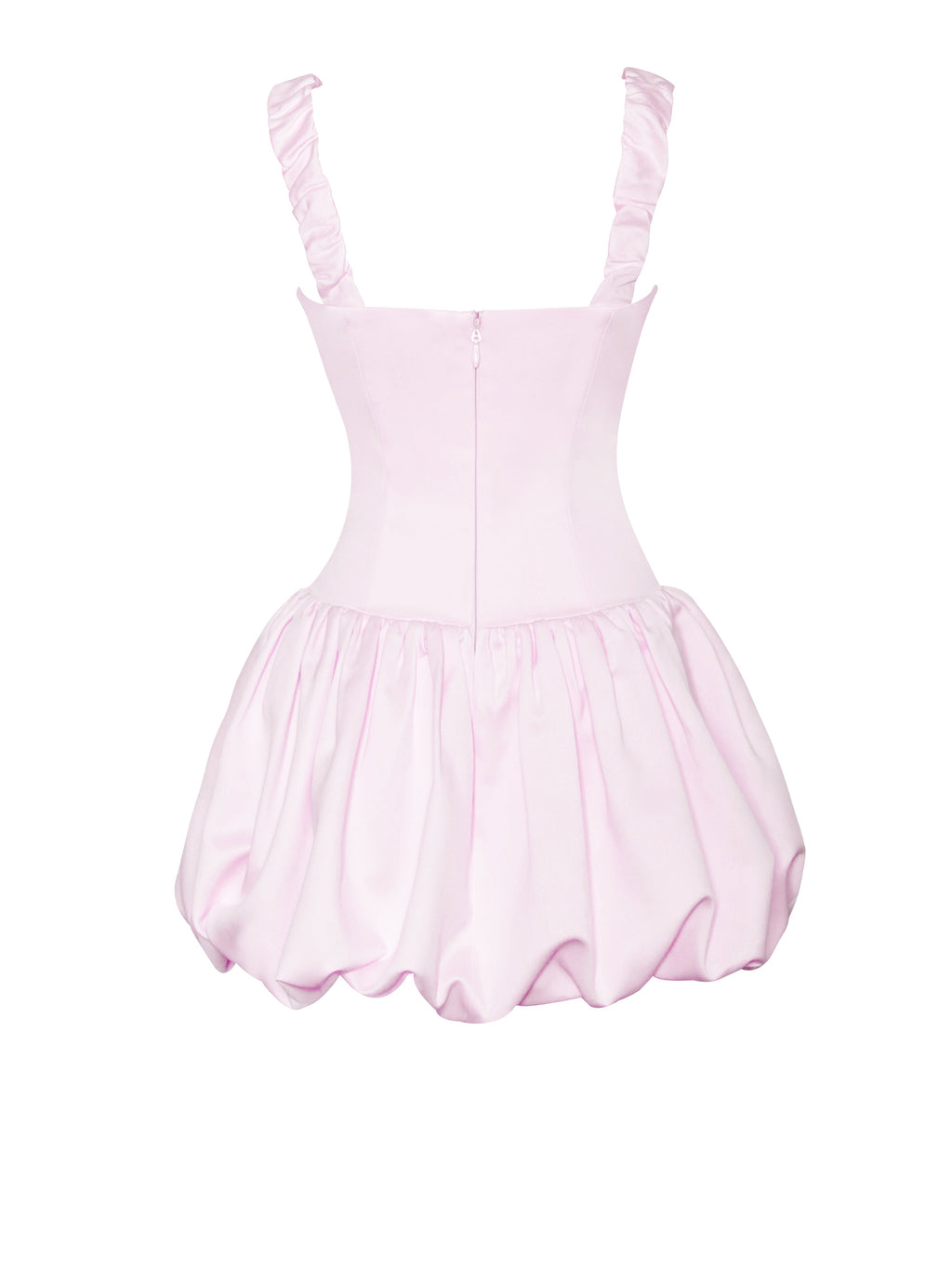 Aubrey Pink Satin Bubble Hem Mini Dress - HOUSE OF SHE