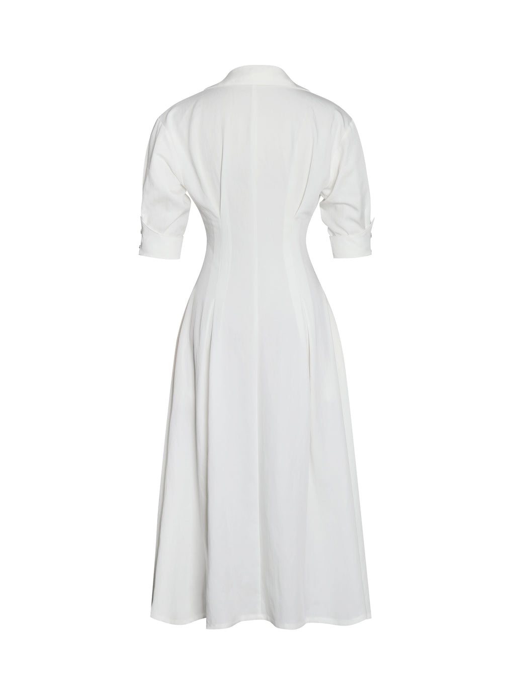 Palina Lyocell Pleated Midi Preppy Shirt Dress - HOUSE OF SHE