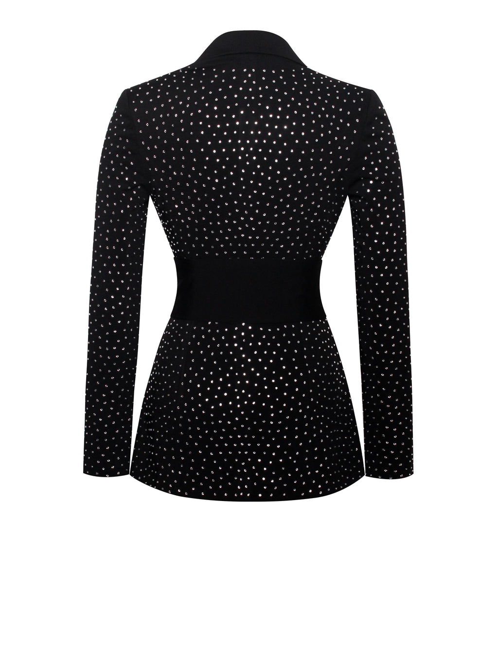 Visionary Crystal Embellished Black Blazer Jacket  HOUSE OF SHE