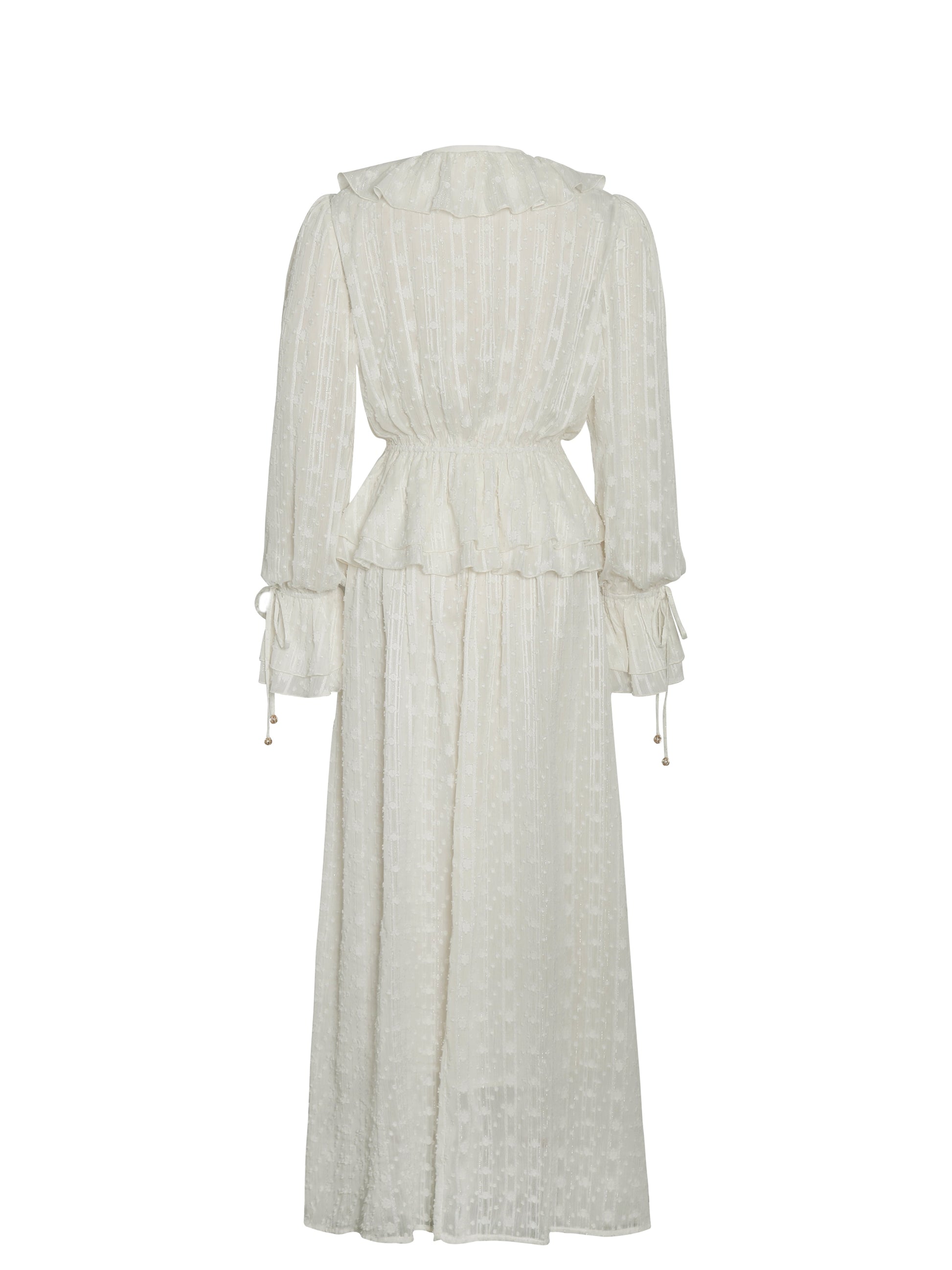 Safiya Jacquard Chiffon Long Sleeve Maxi Dress - HOUSE OF SHE