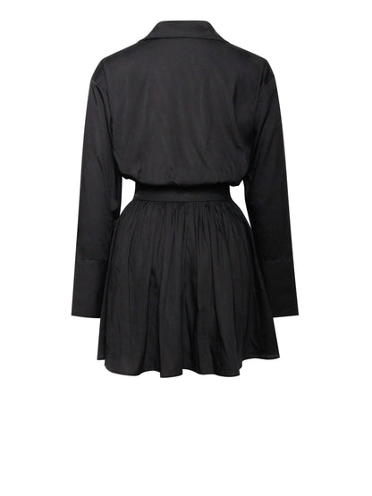 Jamila Black Shirt Mini Dress