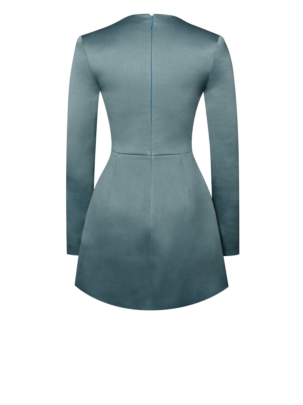 Gabella Dark Green Long Sleeve A-line Mini Dress with Crystal Trim  HOUSE OF SHE