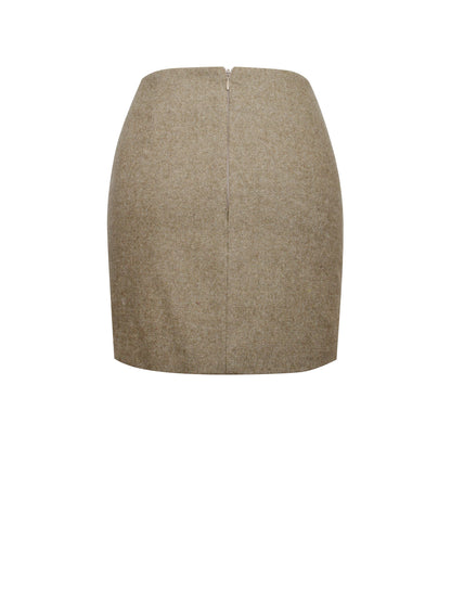 Braylee Vintage Bodycon Twill Wool Blend Mini Skirt