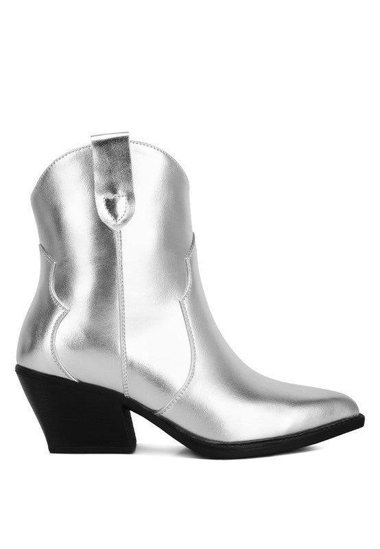 Wales Ott Metallic Faux Leather Boots  HOUSE OF SHE