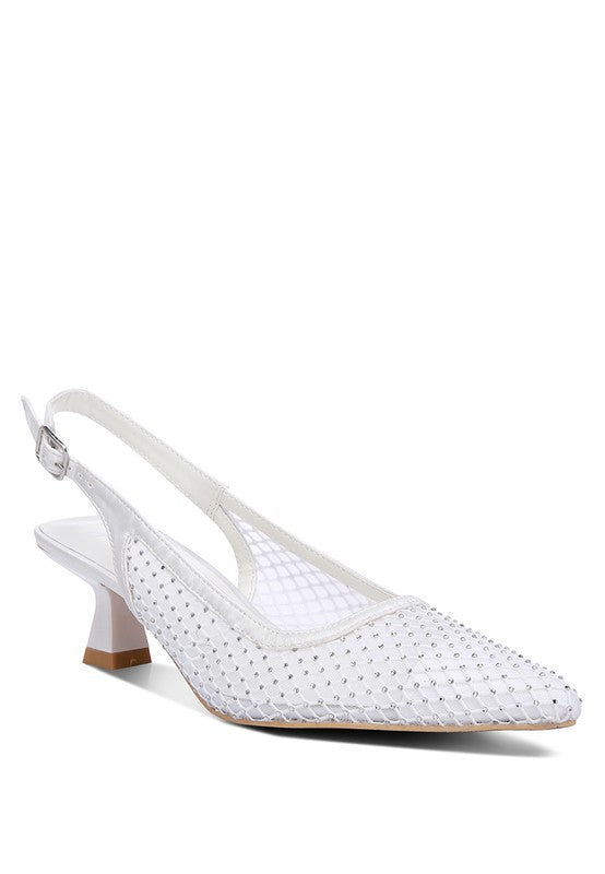 Siev Rhinestone Slingback Mules - HOUSE OF SHE