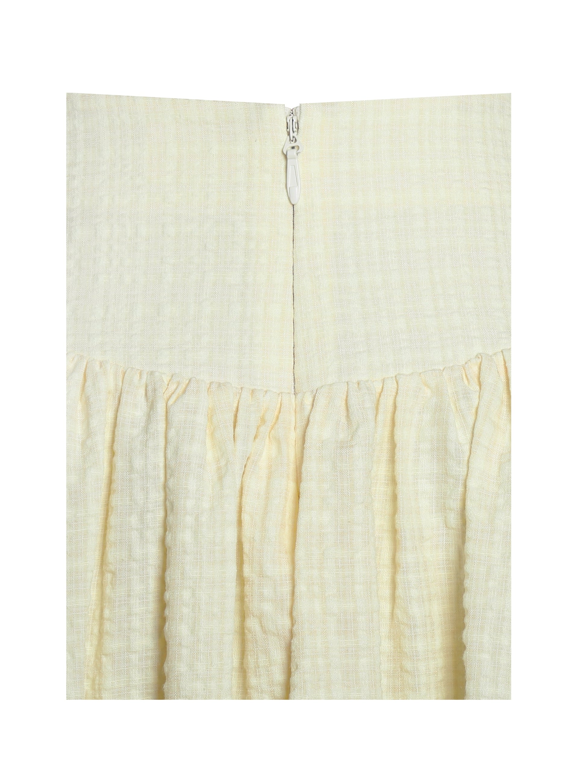 Odelie Yellow Drop Waist  Seersucker Full Skirt - HOUSE OF SHE