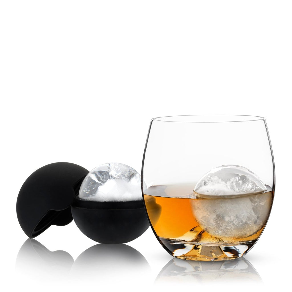4-Piece Ice Sphere Mold and Crystal Tumbler Set - HOUSE OF SHE