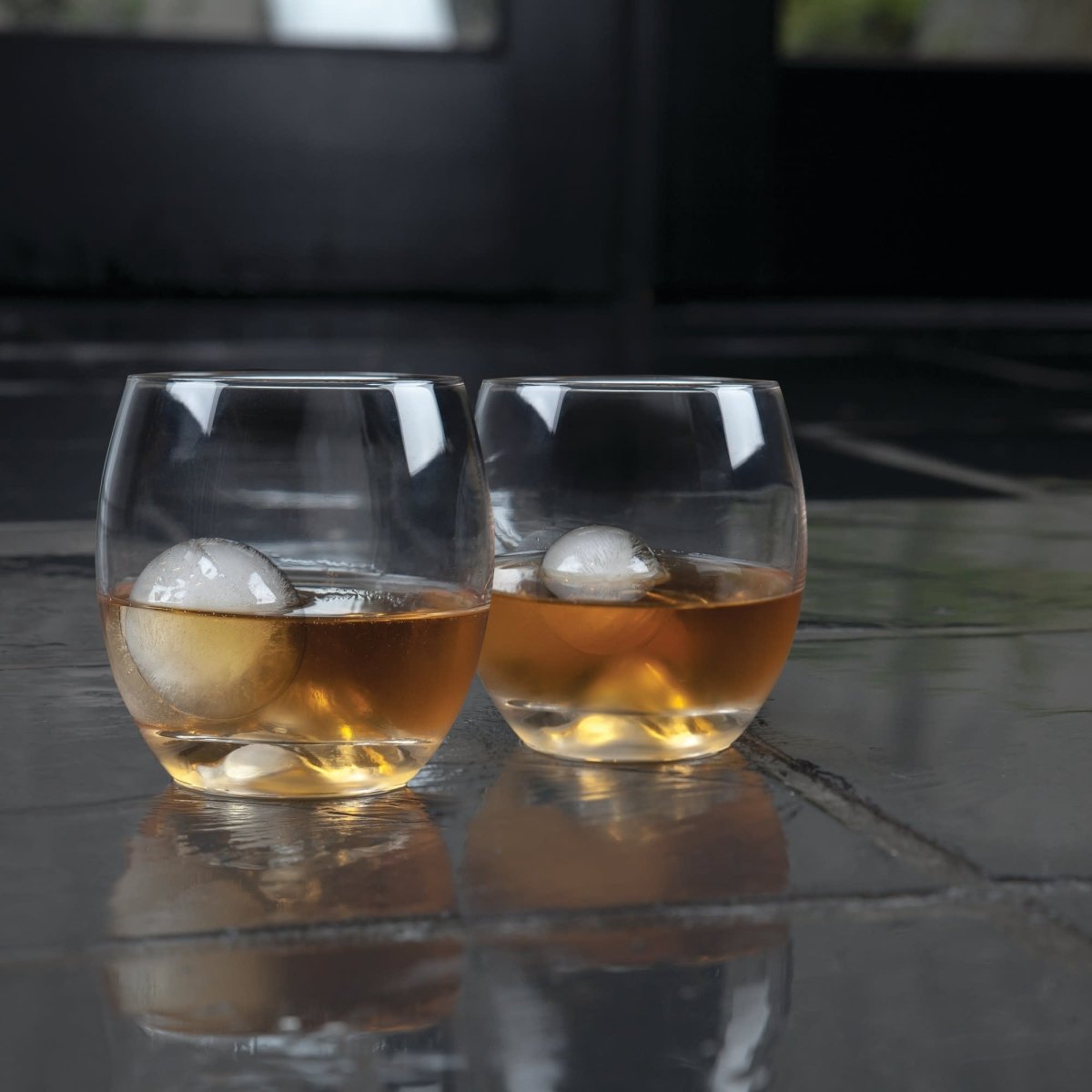 4 - Piece Ice Sphere Mold and Crystal Tumbler Set - HOUSE OF SHE