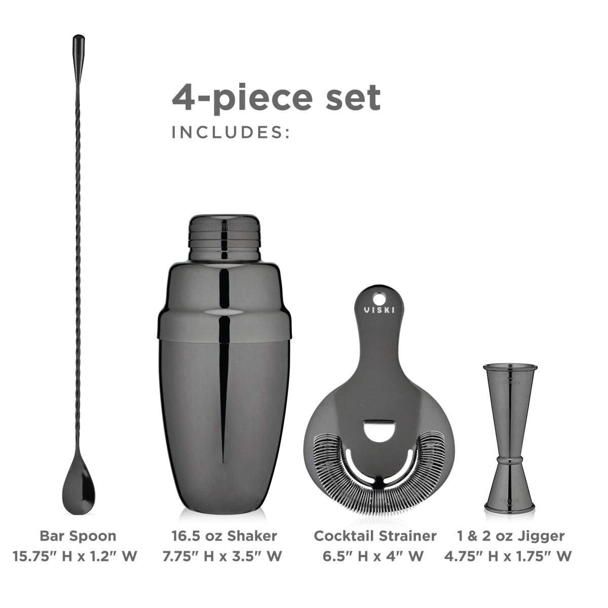 4-Piece Warren Barware Set - HOUSE OF SHE