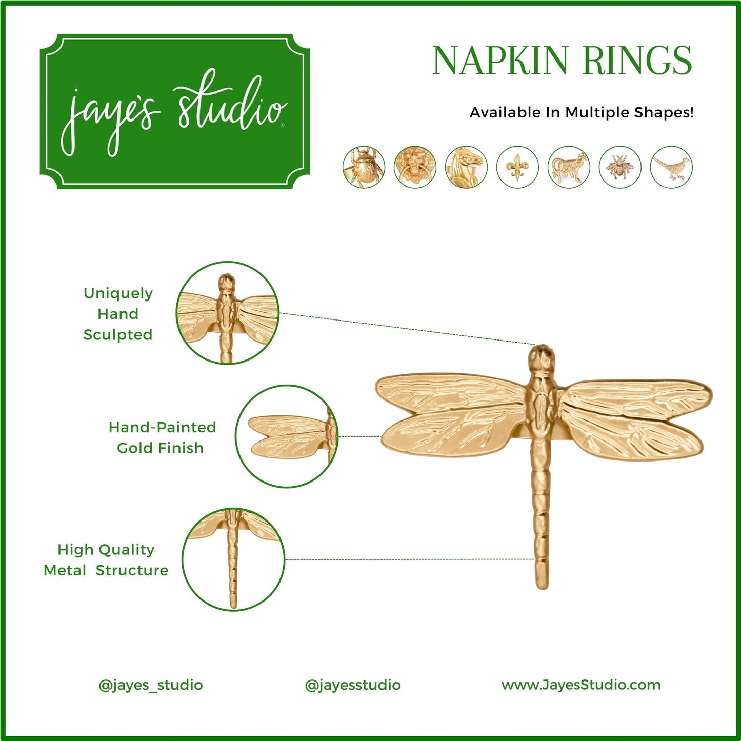 Dragonfly Napkin Ring (4 Pack)  HOUSE OF SHE