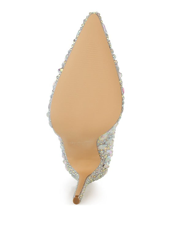 Iceout Diamante & Rhinestone Embellishments Pumps - HOUSE OF SHE
