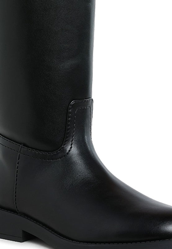 Kiang Metal Chain Link Detail Calf Boots  HOUSE OF SHE