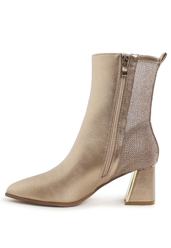 Mimosa Mesh Detail Pointy Ankle Boots  HOUSE OF SHE