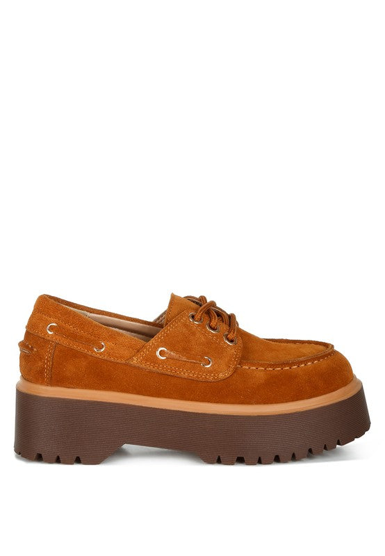 Cuckatoos Chunky Suede Oxford Loafers - HOUSE OF SHE