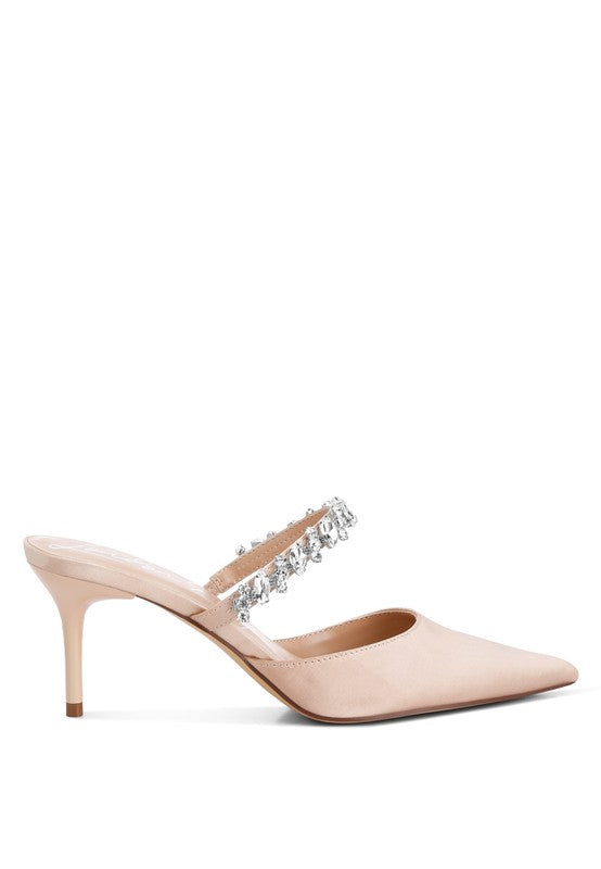 Sena Diamante Mule Heels - HOUSE OF SHE