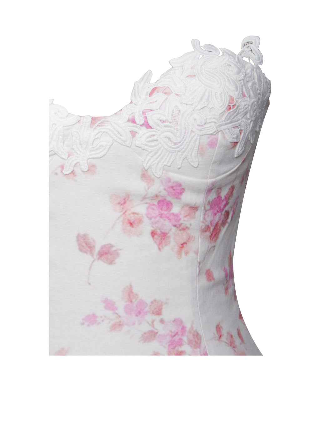 Mara Floral Linen Corset Mini Dress - HOUSE OF SHE