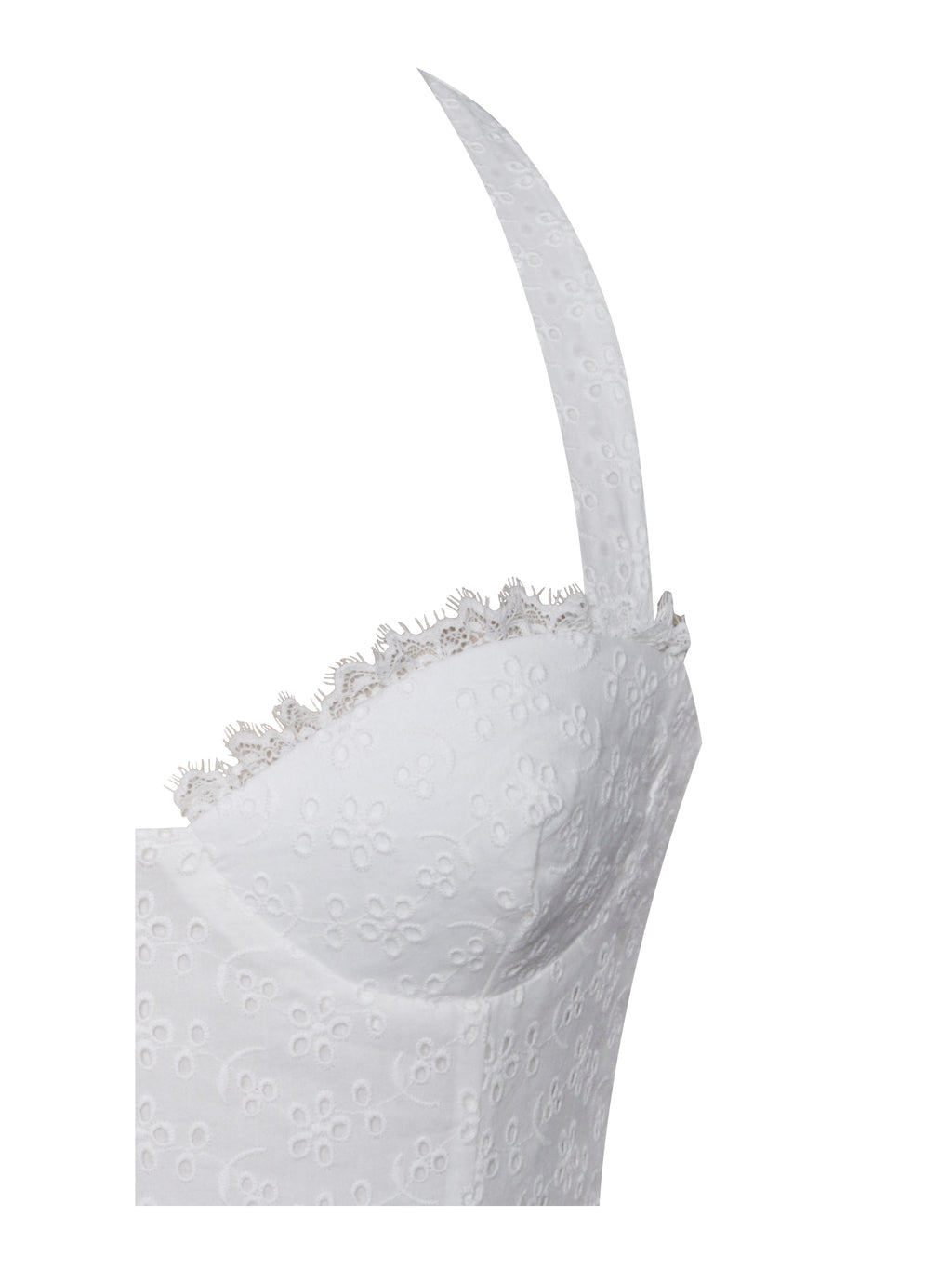 Johana White Eyelet Halter Mini Dress - HOUSE OF SHE