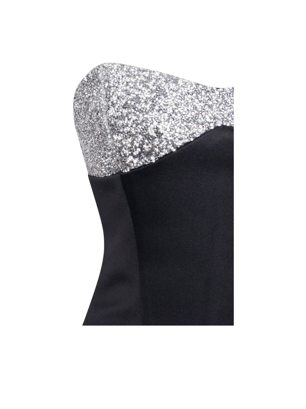 Silvi Black Satin Crystal Mini Dress  HOUSE OF SHE