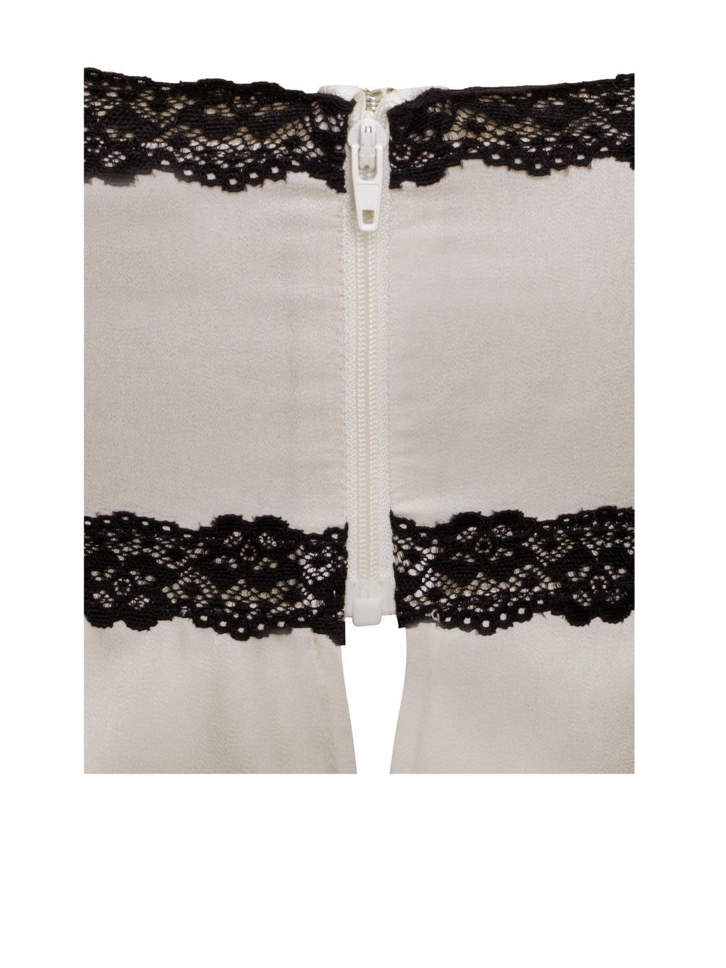 Yareli Beige Lace Trim Satin Strappy Top  HOUSE OF SHE