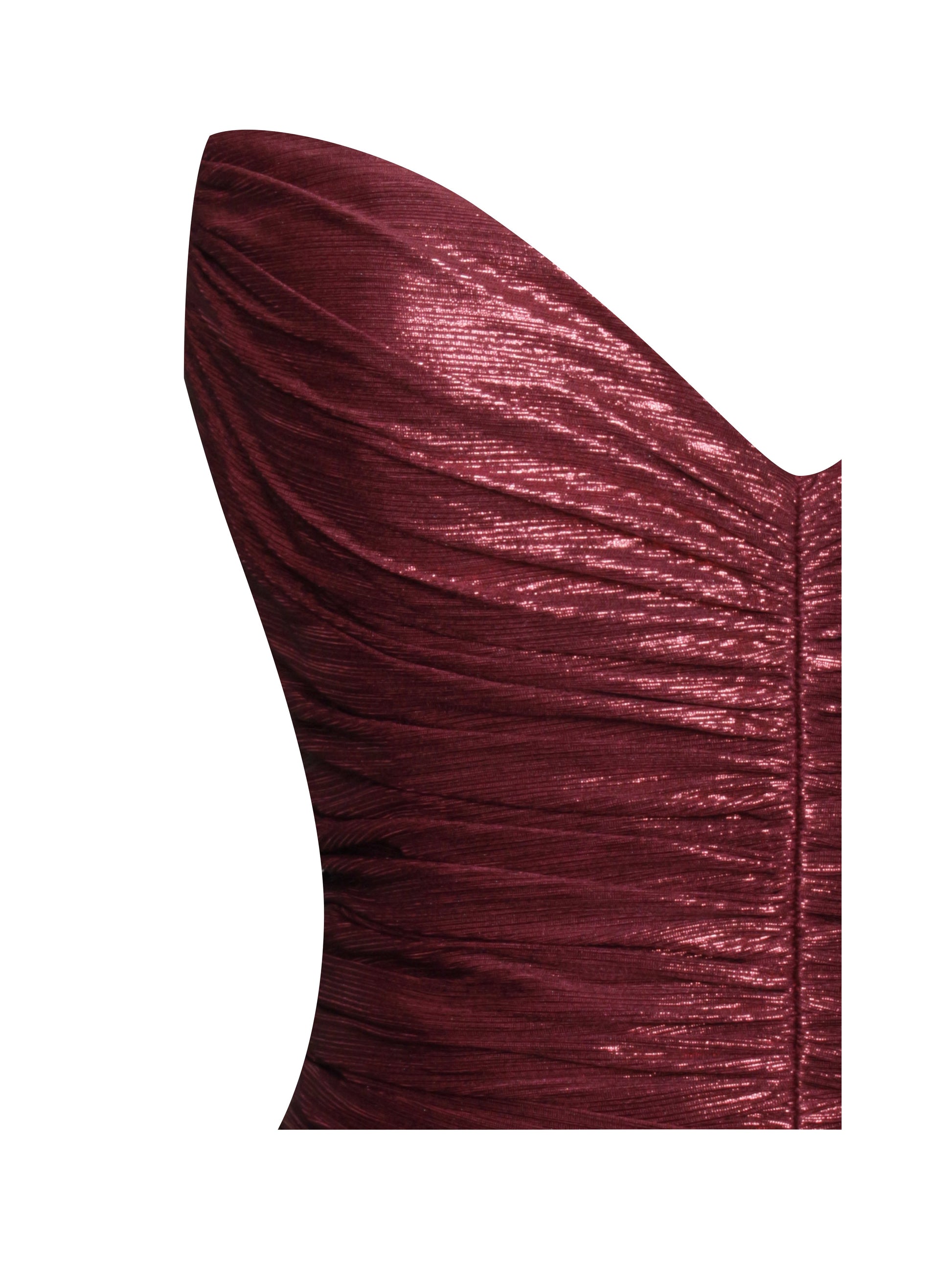 Sable Ruched Burgundy Glitter Mermaid Gown - HOUSE OF SHE