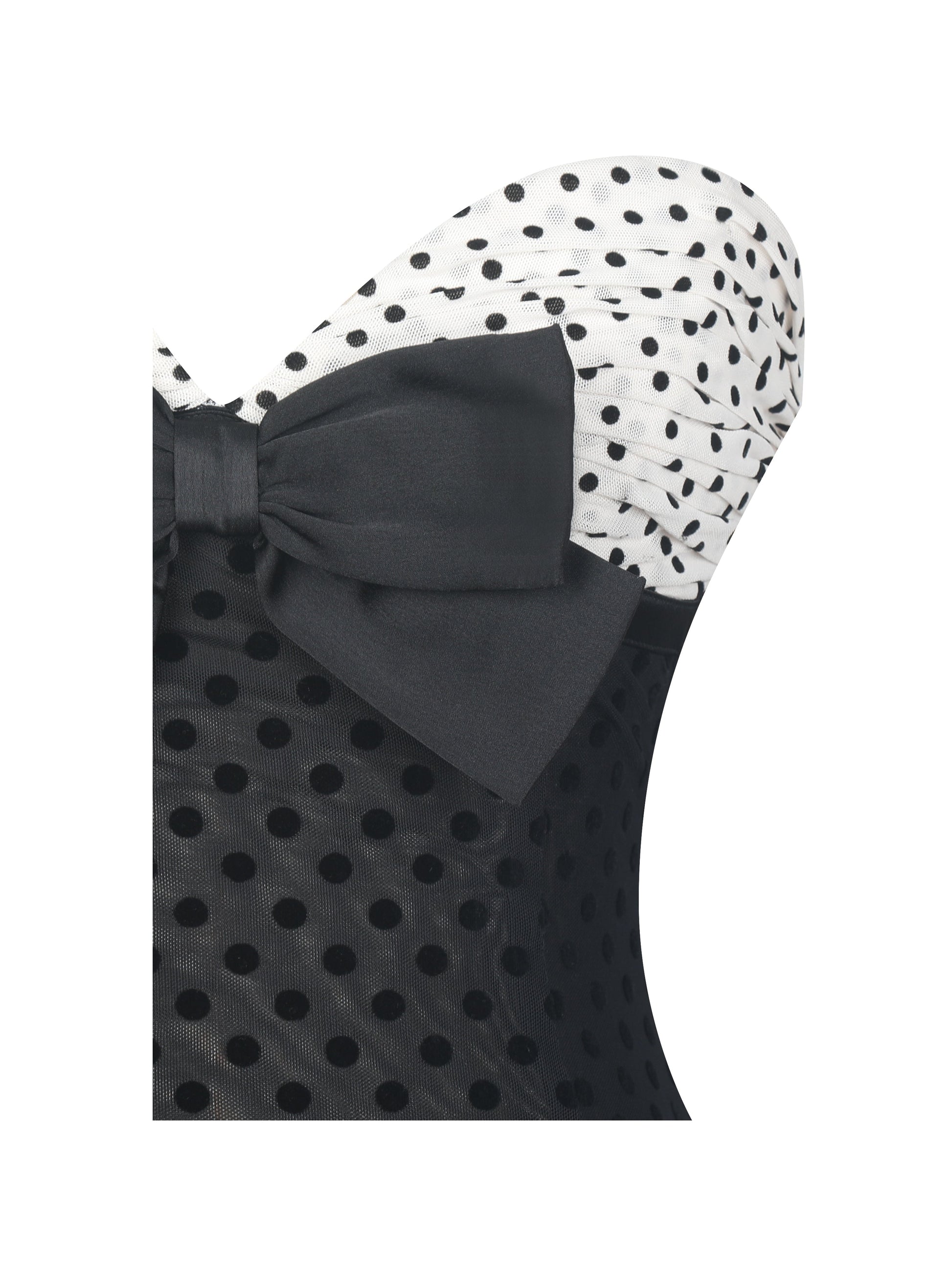 Faith Black and White Polka Dot Sweetheart Maxi Dress