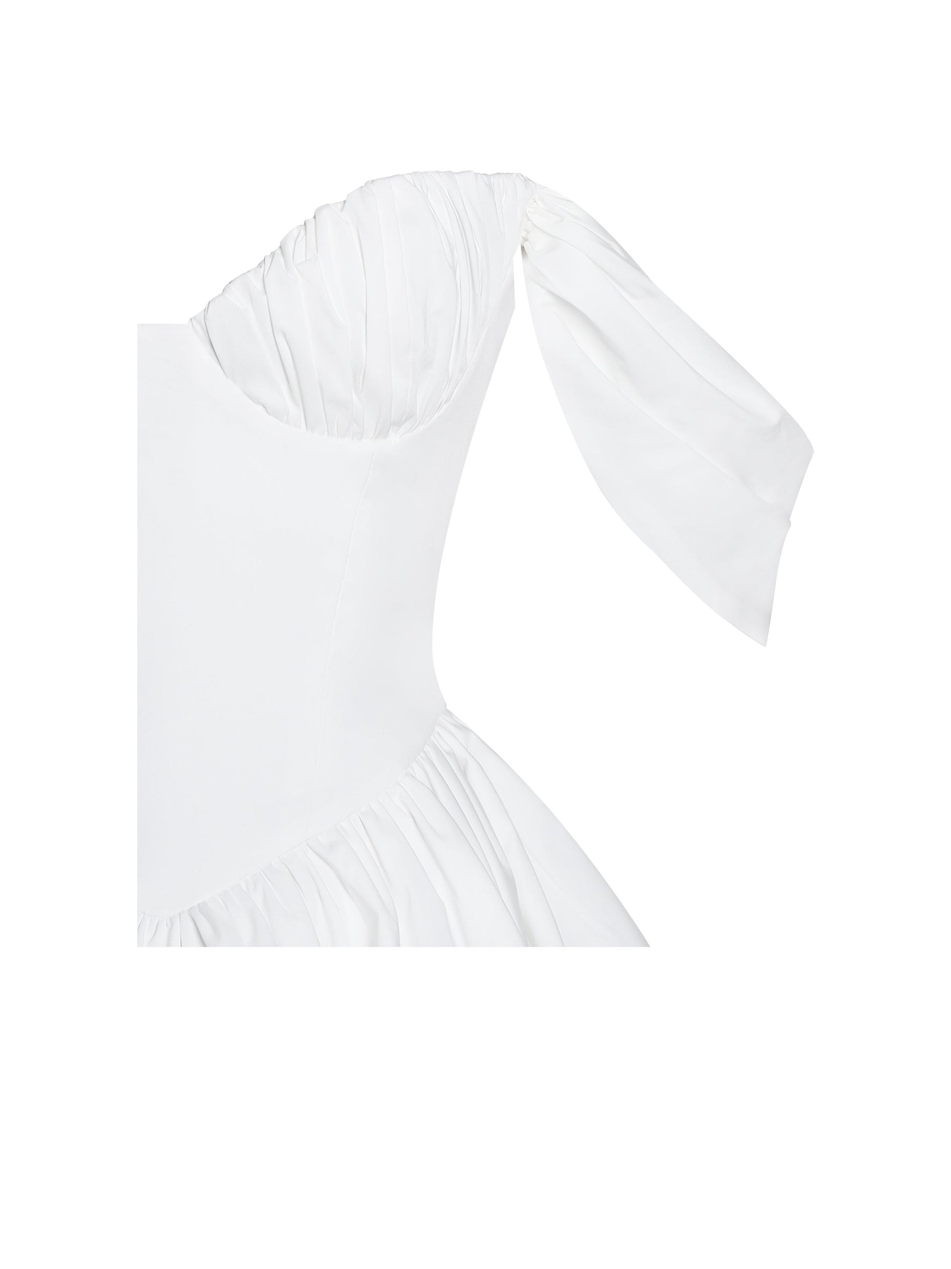 Qistina White Off-shoulder Bubble Hem Peplum Cotton Top