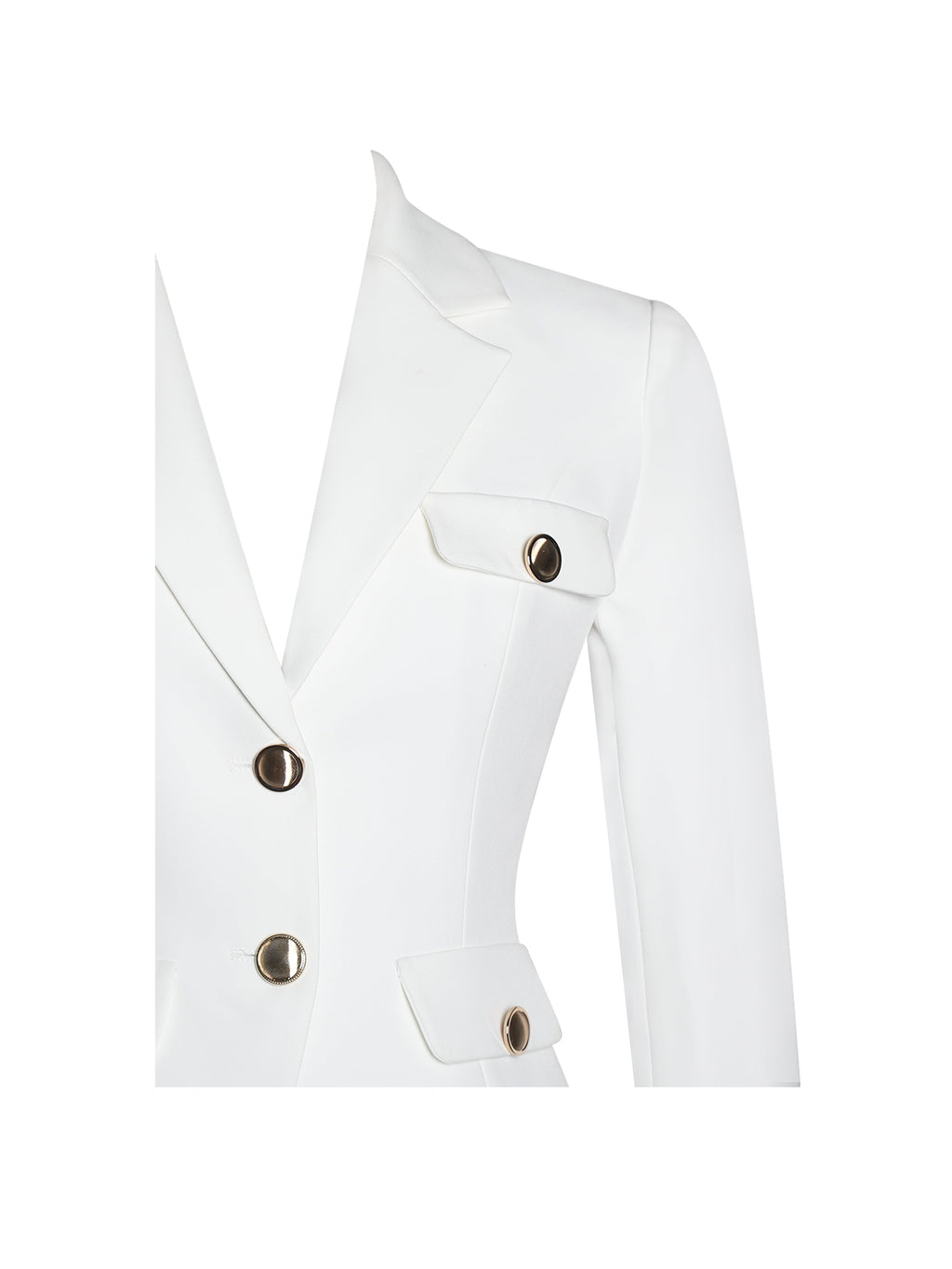 Oakley White Preppy Style Blazer Jacket - HOUSE OF SHE