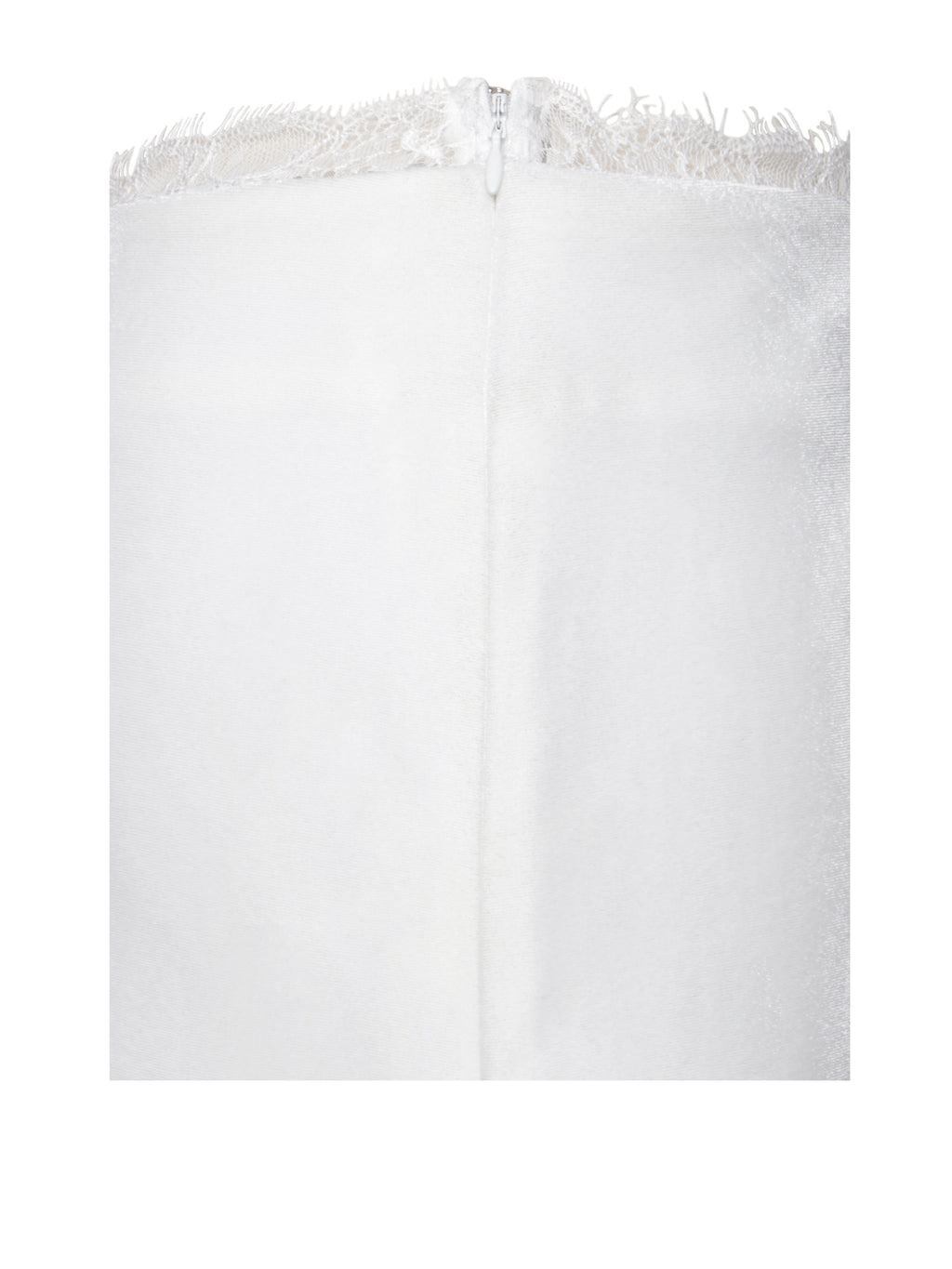 Lorraine White Velvet Skirt With Lace Trim  HOUSE OF SHE