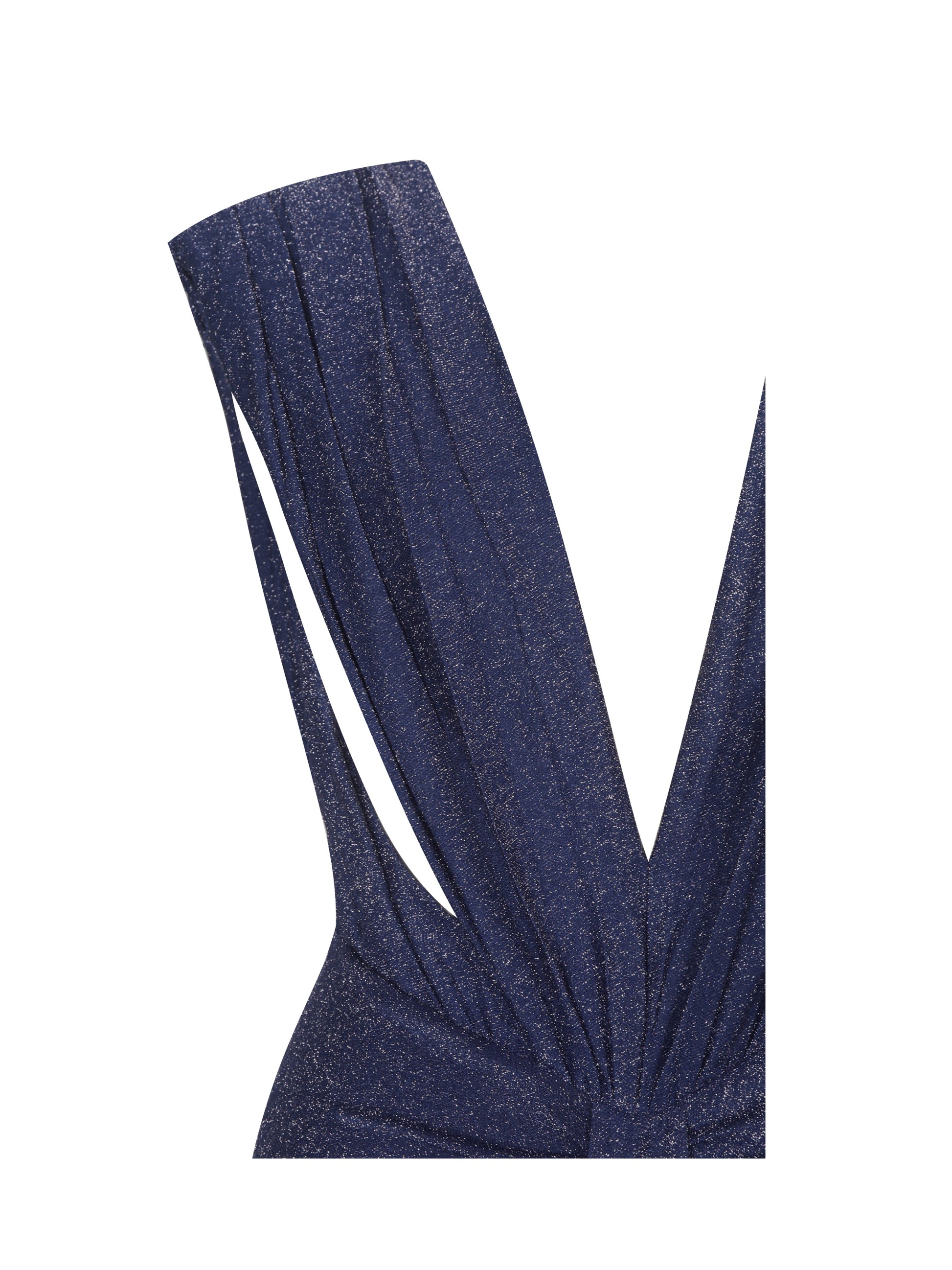 Terri Navy Sparkle Plunging Backless Maxi Dress