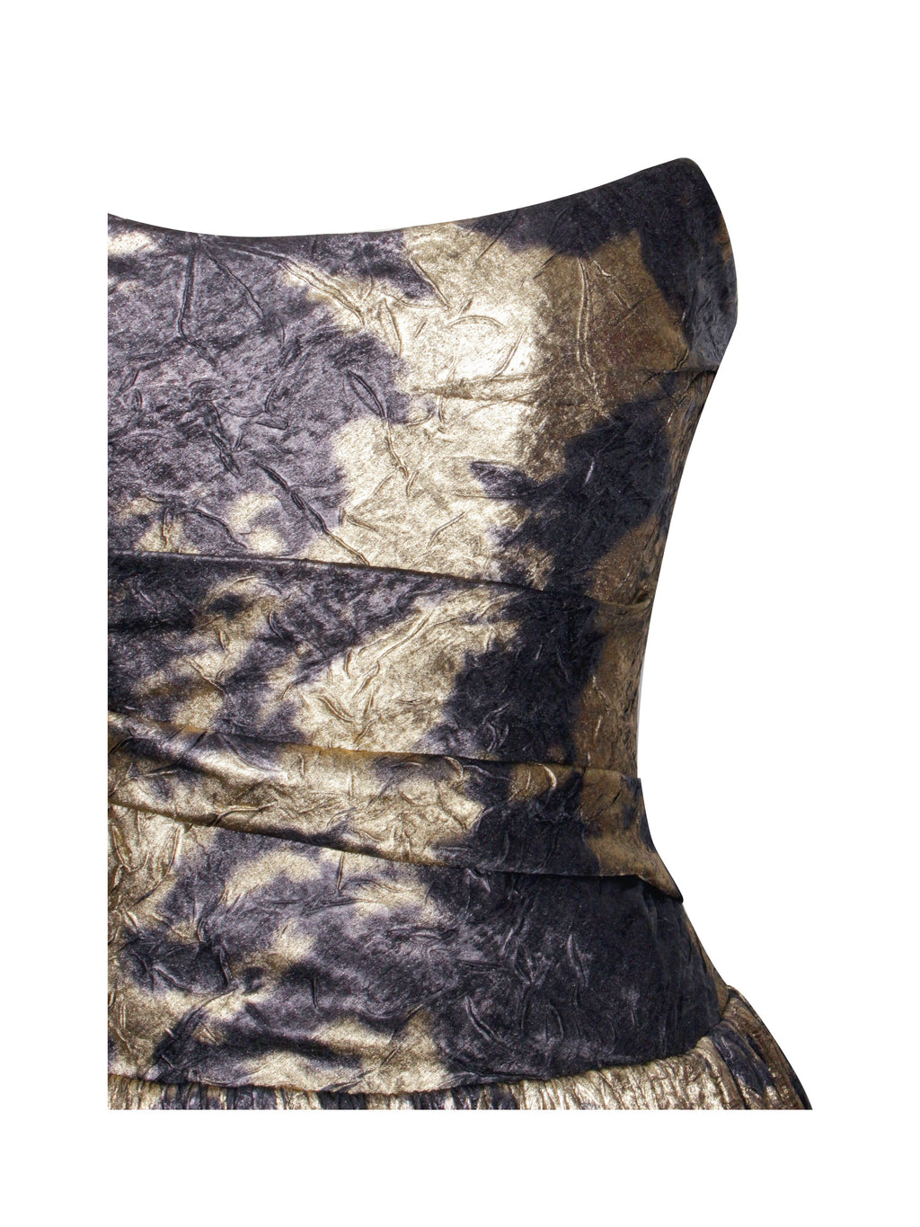Saanvi Gold Tie Dye Bronzing Strapless Drop Waist Midi Dress  HOUSE OF SHE
