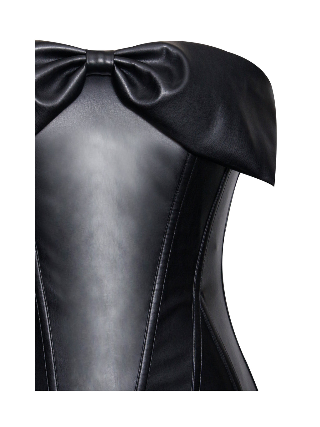 Mei Black Vegan Leather Corset Maxi Dress  HOUSE OF SHE