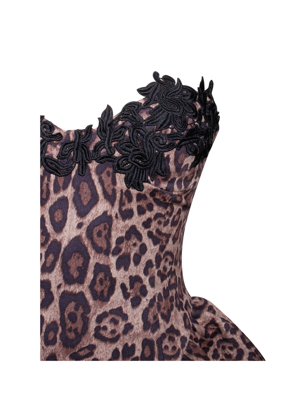 Qiara Cheetah Print Peplum Top with Lace Trim  HOUSE OF SHE