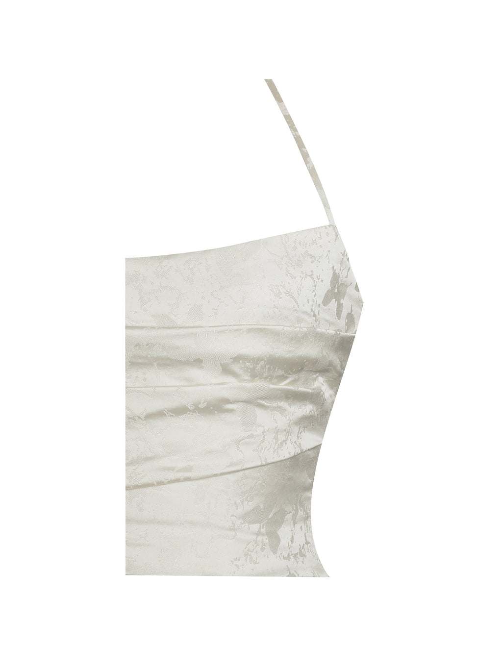 Raegan Pearl White Jacquard Rouched Maxi Dress - HOUSE OF SHE