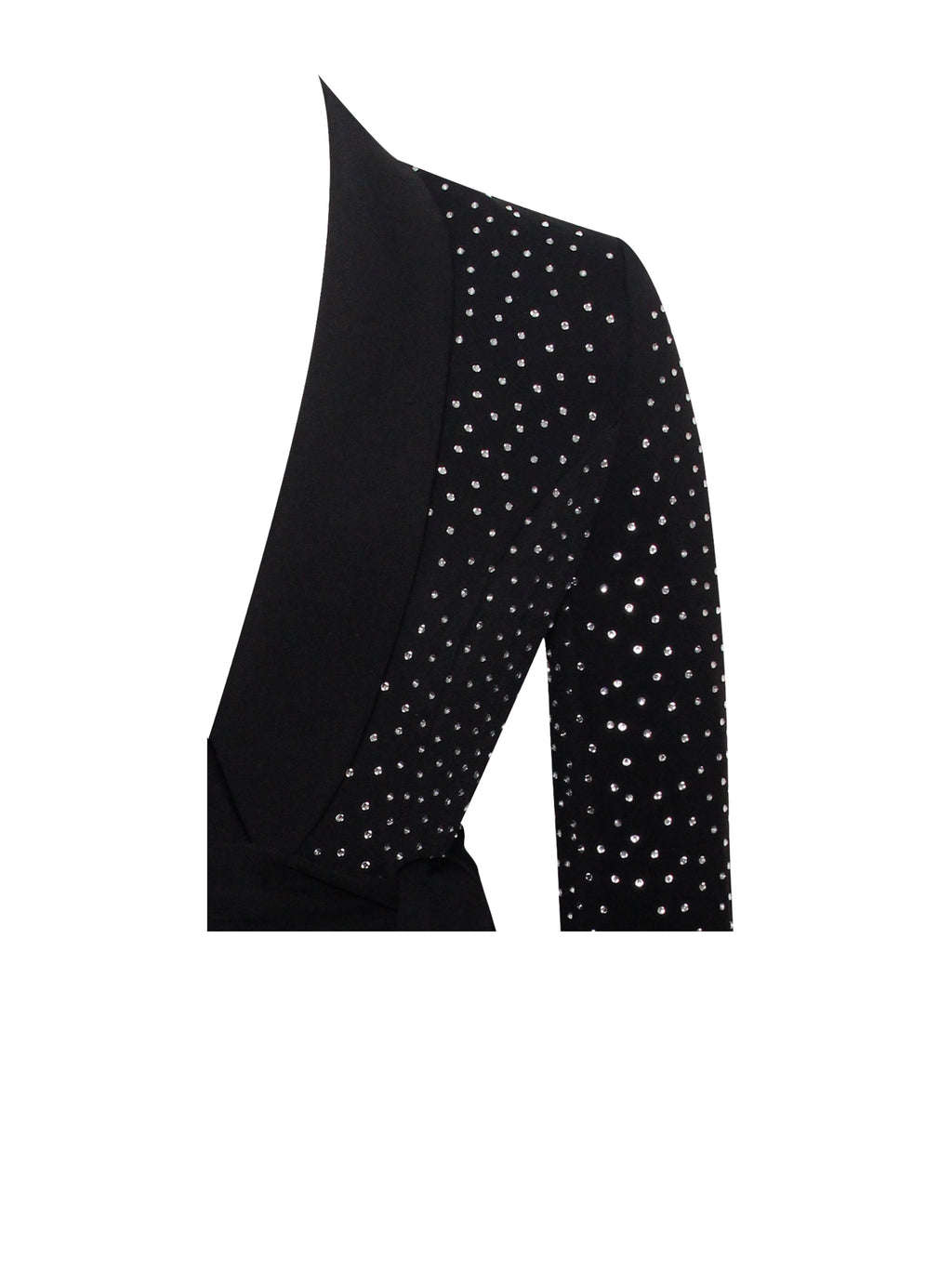 Visionary Crystal Embellished Black Blazer Jacket  HOUSE OF SHE
