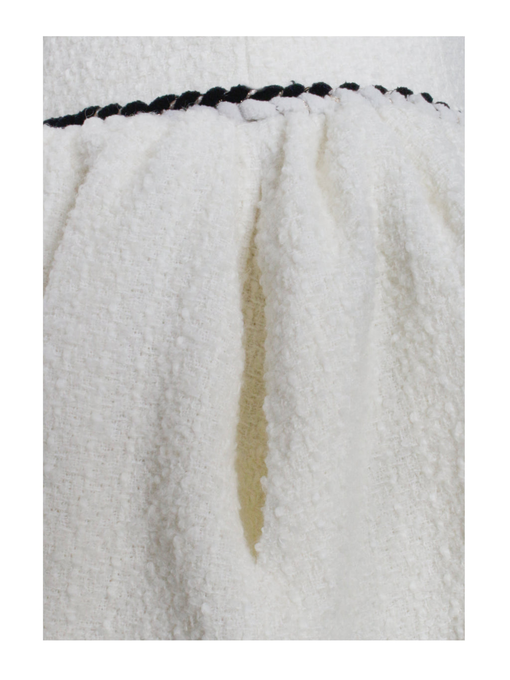 Coco White Boucle Tweed V Waist Mini Dress - HOUSE OF SHE