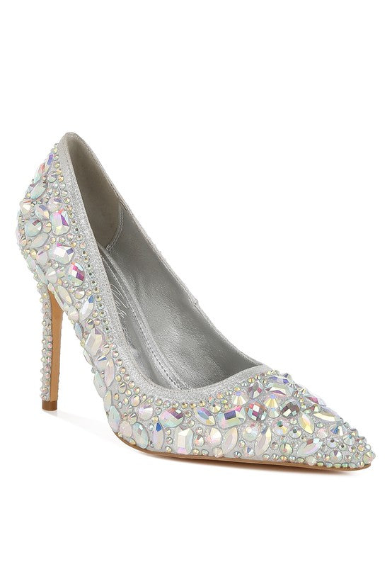 Iceout Diamante & Rhinestone Embellishments Pumps - HOUSE OF SHE