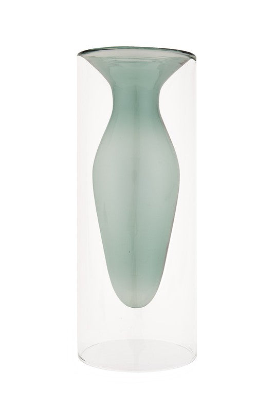 Double Layer Transparent Glass Vase 3 pcs/set