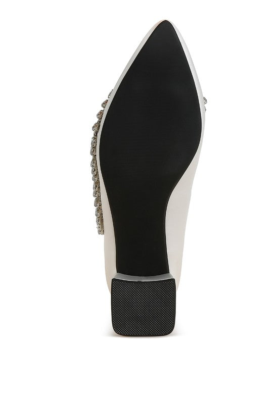 Abatina Satin Diamante Embellished Pumps  HOUSE OF SHE