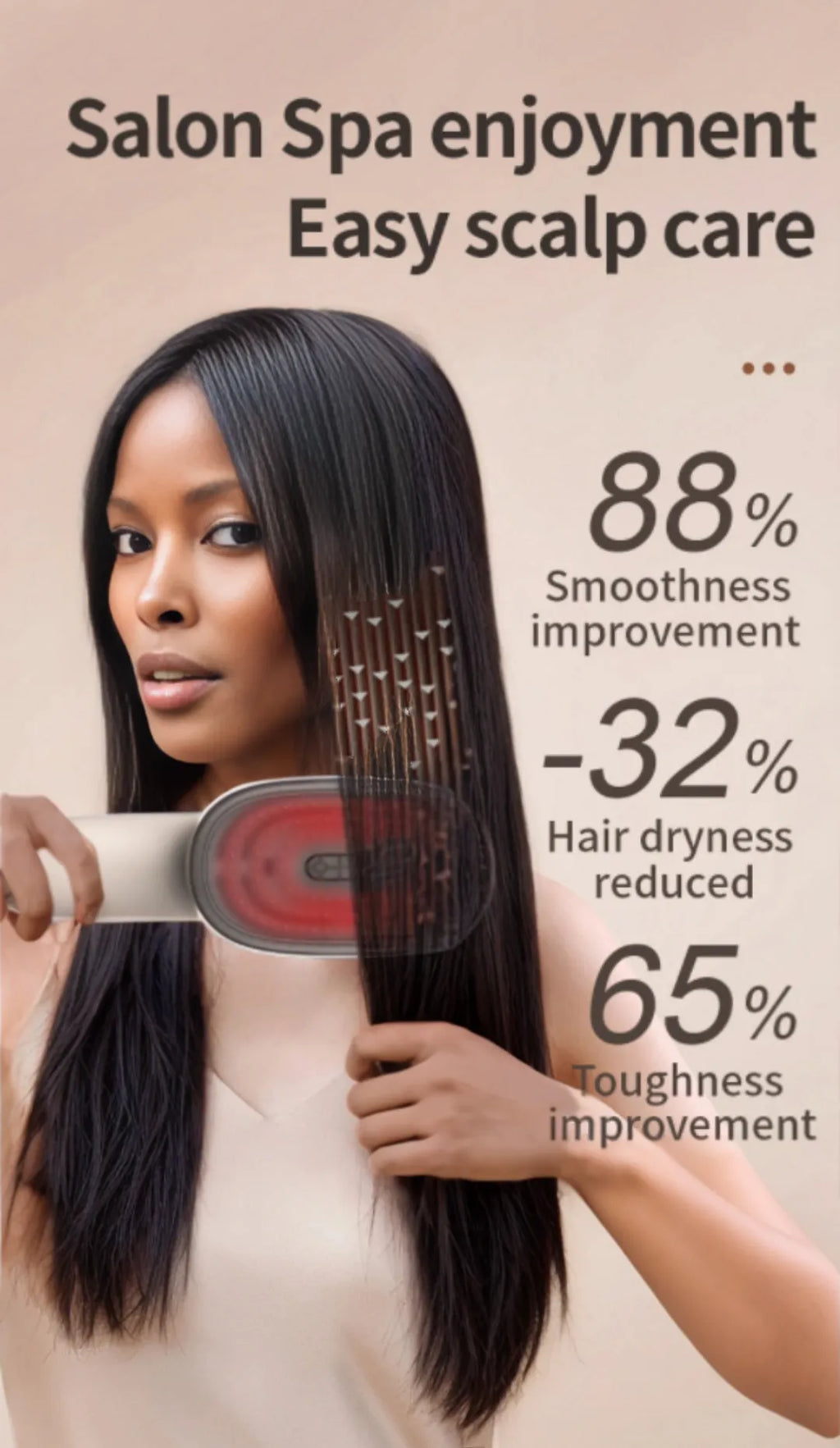 Hair Growth Red Light Detangling Brush & Scalp Massager  HOUSE OF SHE
