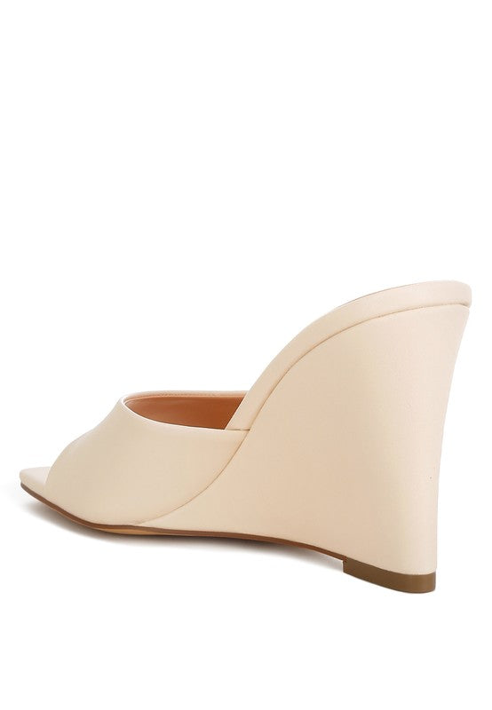 Shiloy Recycled Faux Leather Wedge Sandals - HOUSE OF SHE