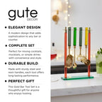 5-PC Gold Bartender Kit with Stand & Color Handles - HOUSE OF SHE