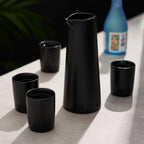 5-Piece Stoneware Sake Set in Black - HOUSE OF SHE