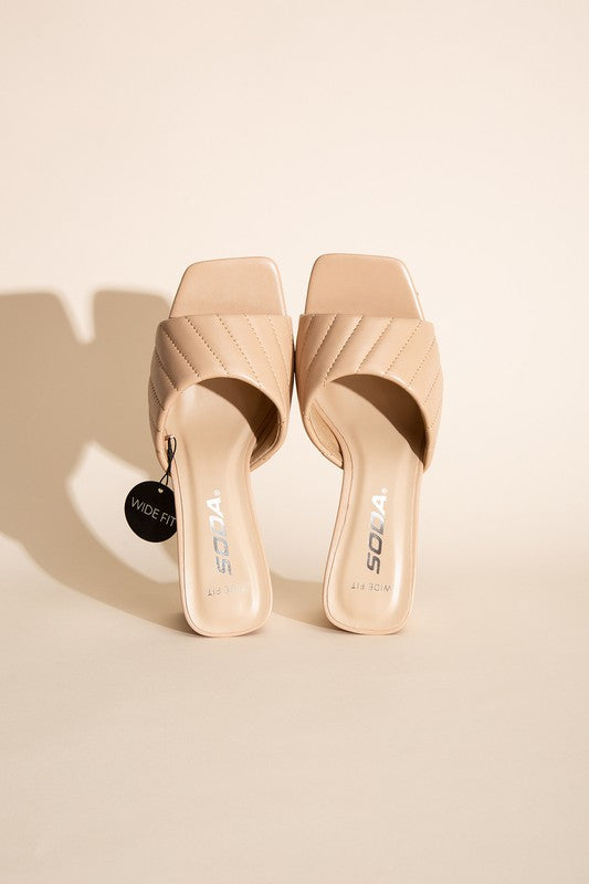 W-NINA SLIDE MULE HEELS  HOUSE OF SHE