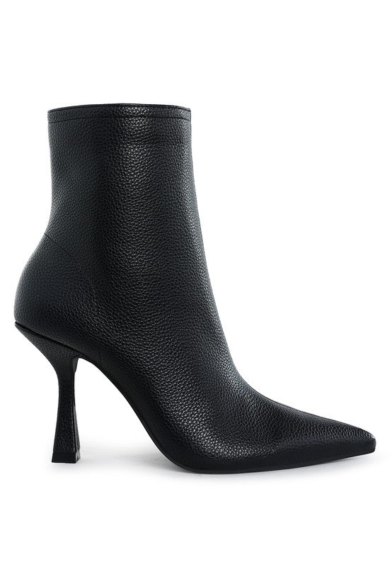 Farnak Pleather Pointed Toe Ankle Boots  HOUSE OF SHE