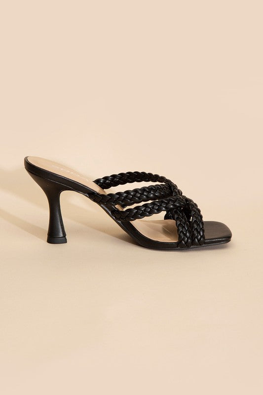 KELLAN-S Double Cross Braided Heels  HOUSE OF SHE