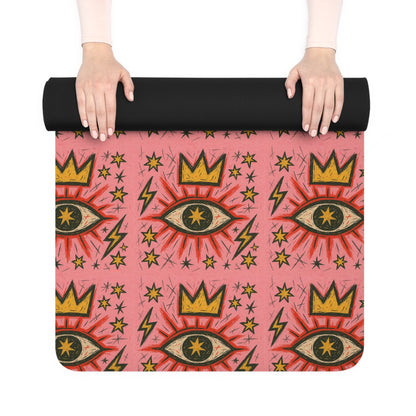 Eye-Patterned Rubber Yoga Mat - Vibrant & Durable for Your Practice